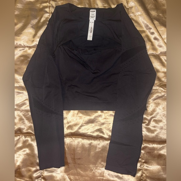 🐸 Victoria’s Secret PINK mesh long- sleeve crop top - Picture 4 of 5
